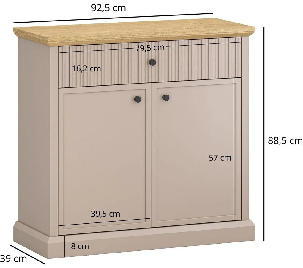 Komód Indices 2 (taupe + kő tölgy) . 1116869