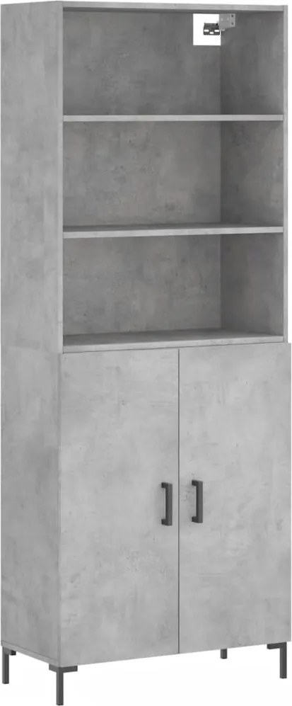 vidaXL betonszürke szerelt fa magasszekrény 69,5 x 34 x 180 cm