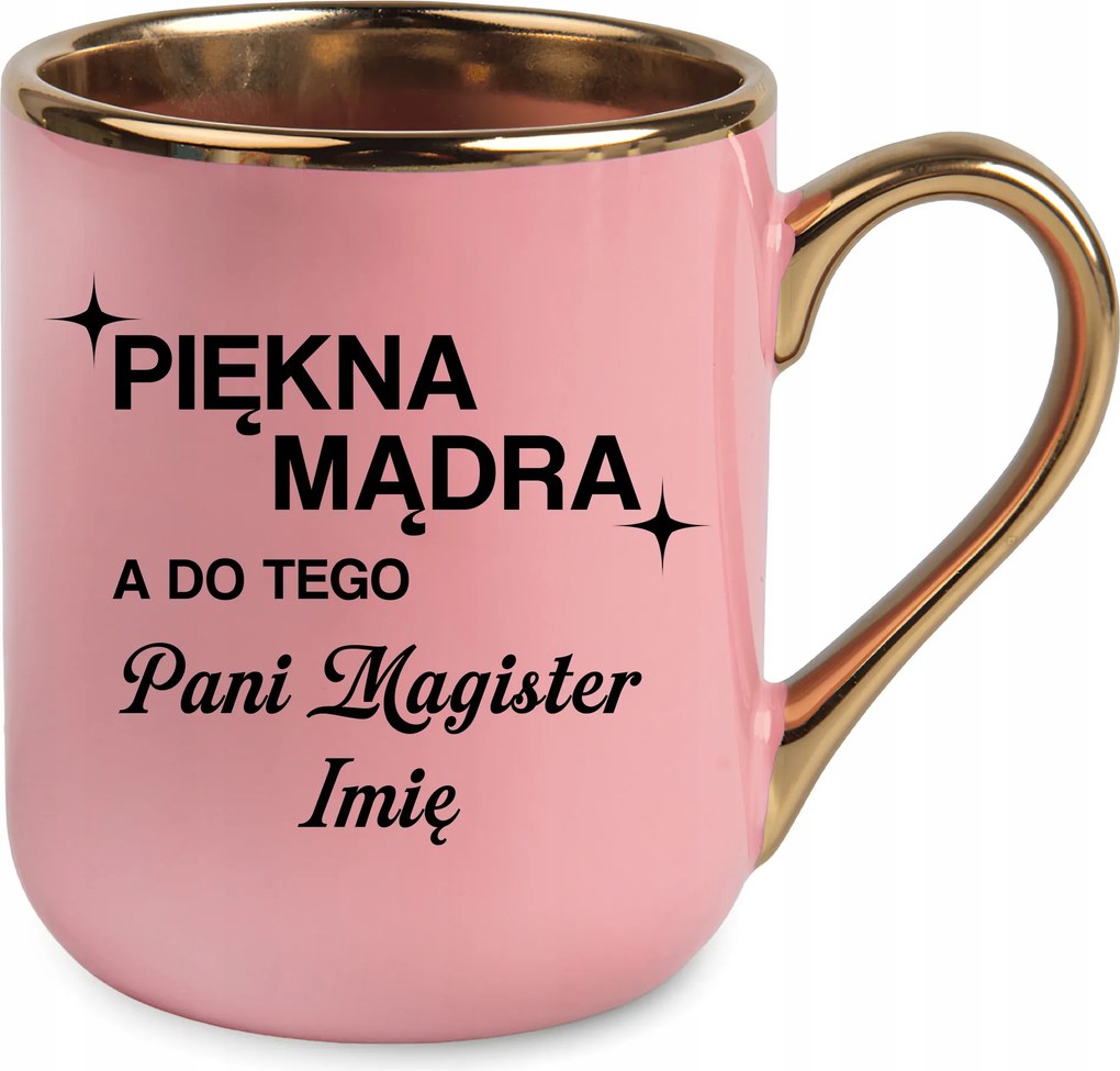 Rózsaszín Bögre Hölgyeknek Mester ajándék tanárnőnek Születésnap +név