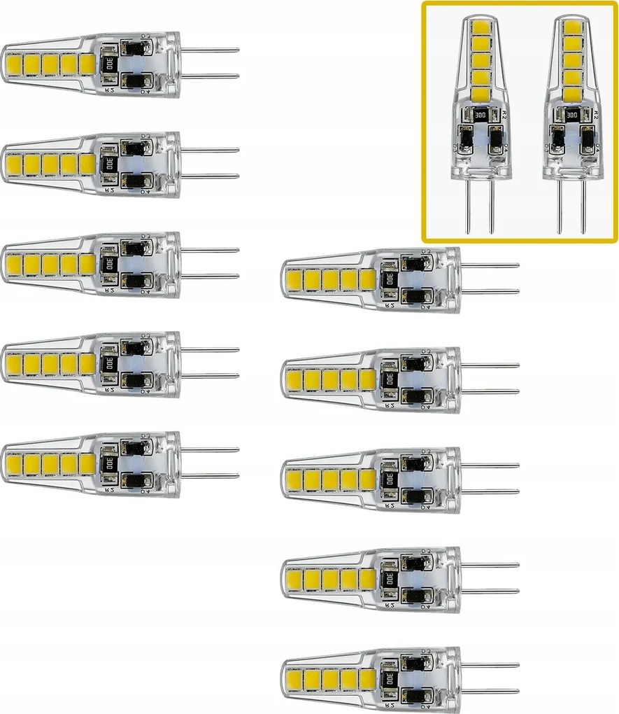 10 db fényerőszabályozható G4 Led izzó