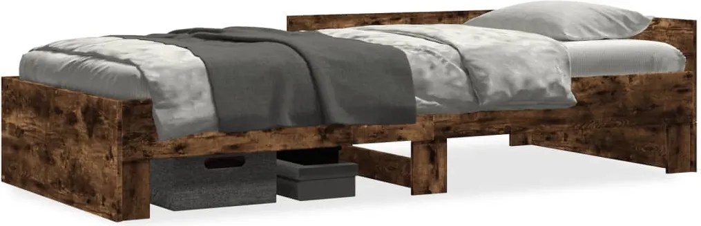 vidaXL füstös tölgy színű szerelt fa ágykeret matrac nélkül 90x200 cm