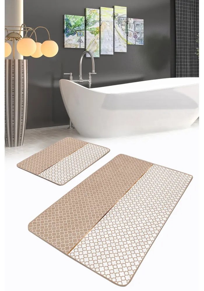 Bézs fürdőszobai kilépő szett 2 db-os 60x100 cm – Mila Home