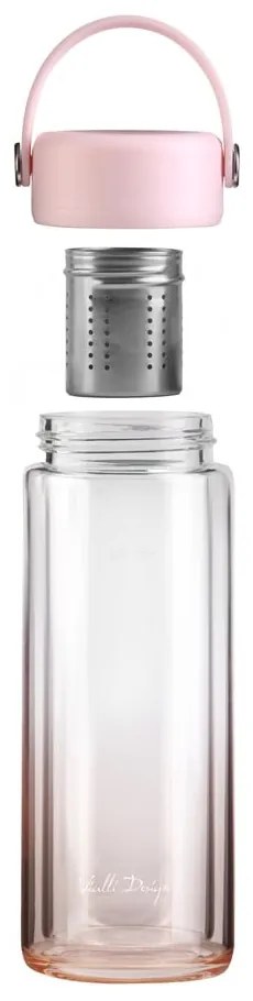 Rózsaszín üveg ivópalack 350 ml Fuori – Vialli Design