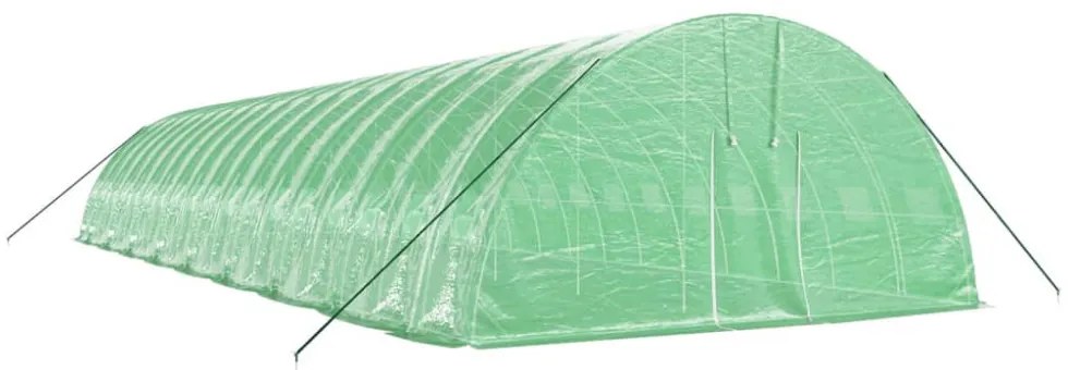 zöld acélvázas melegház 108 m² 18 x 6 x 2,85 m