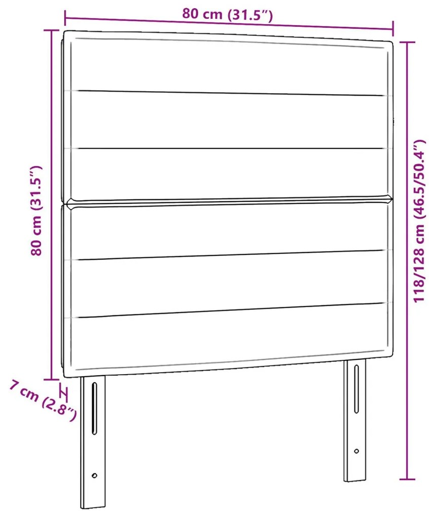 Fejtámla Csíkos Design Világosszürke 80 cm Szövet