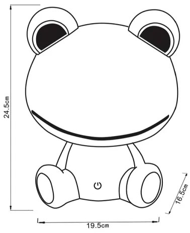 Lucide 71592/03/85 - LED Dimmelhető asztali lámpa DODO LED/3W/230V béka