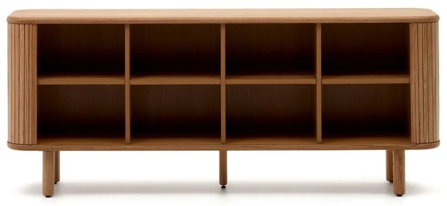 Natúr színű komód tolóajtóval kőrisfa dekorral 180x75,5x40 cm Mailen – Kave Home