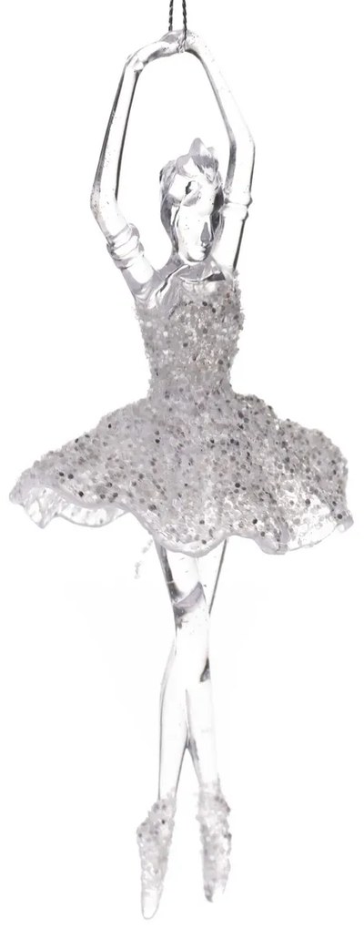 Ballerine akasztós dekoráció átlátszó, 5 x 17 cm