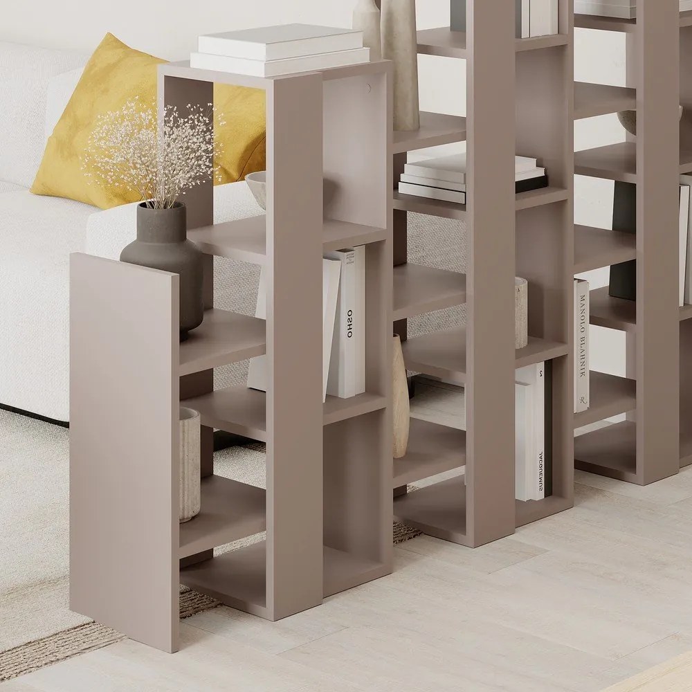 Szürkésbézs polcos állvány 158x151 cm Anissa – Marckeric