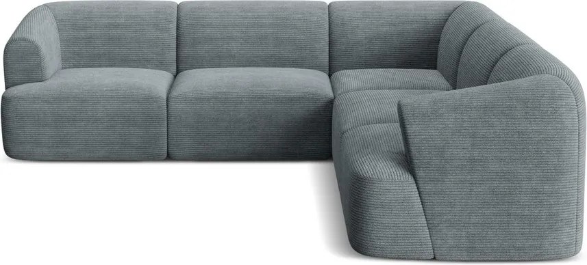 Sötétszürke kordbársony sarokkanapé Campi – Cosmopolitan Design