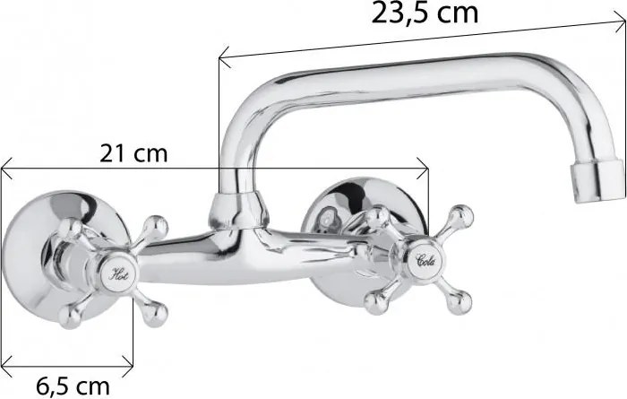 Erga Astro, falra szerelhető mosogató csaptelep 150mm, króm, ERG-YKA-BZ.ASTRO-CHR