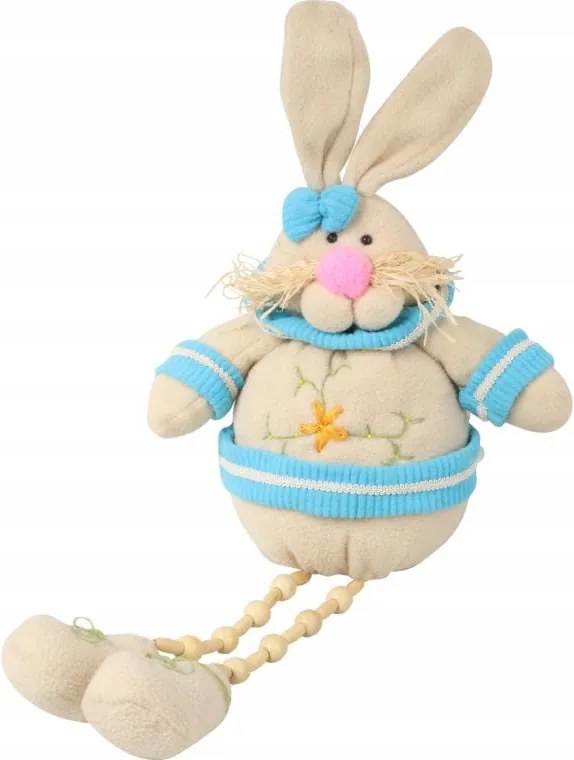 Kék Húsvéti Nyuszi Ülő Lógó Lábakkal Dekoráció