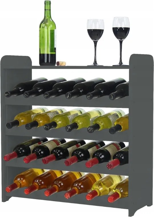 Bortartó állvány polccal fa bortartó állvány palacktartó 24cipő Fenyő