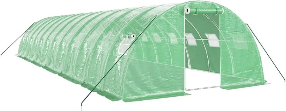 vidaXL zöld acélvázas melegház 48 m² 12 x 4 x 2 m