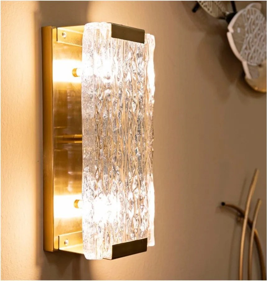 Aranyszínű üveg fali lámpa Oblin – Mauro Ferretti