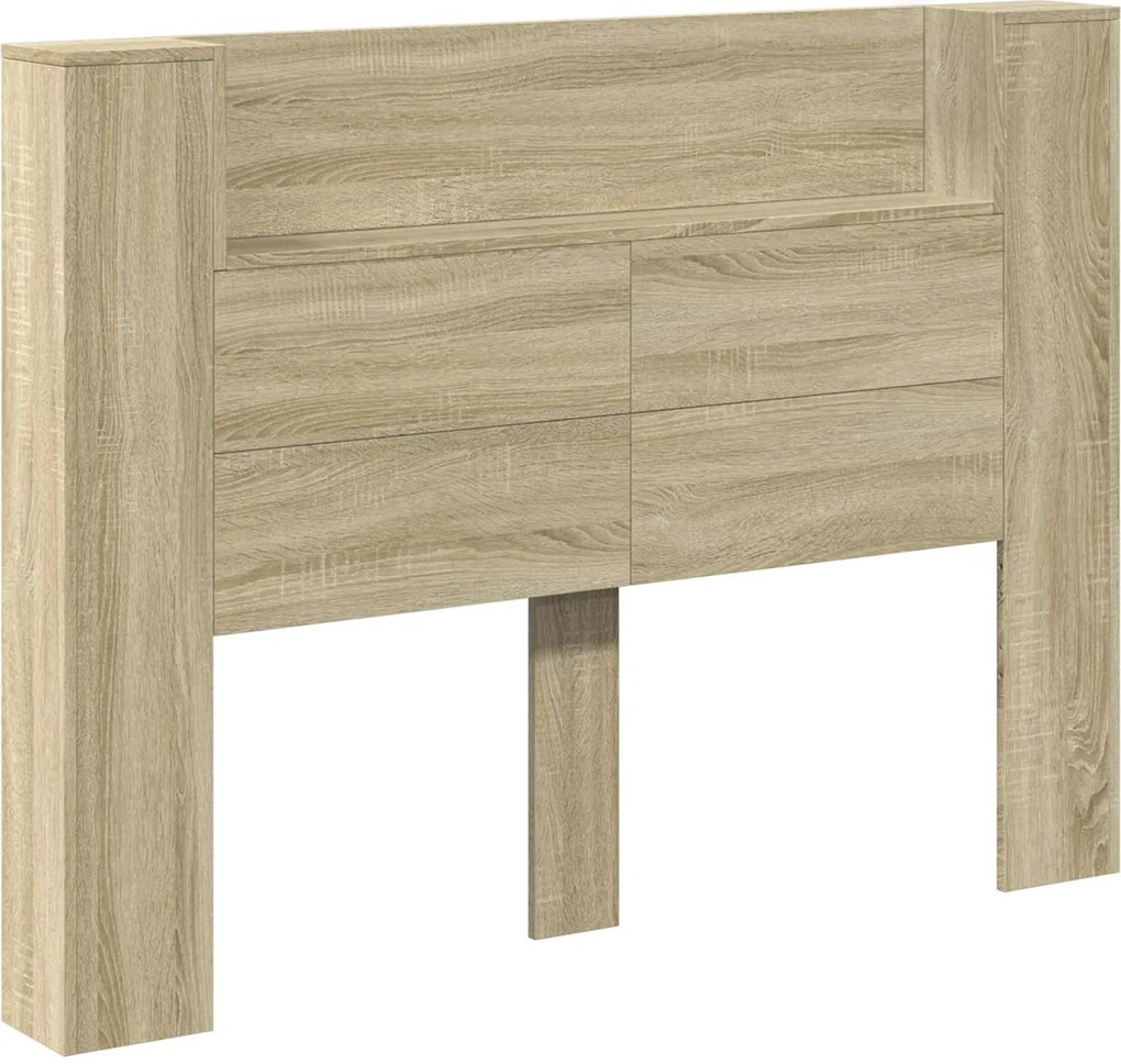 vidaXL LED-es Fejtámla Szekrény Sonoma 140 x 16,5 x 103,5 cm Faanyag