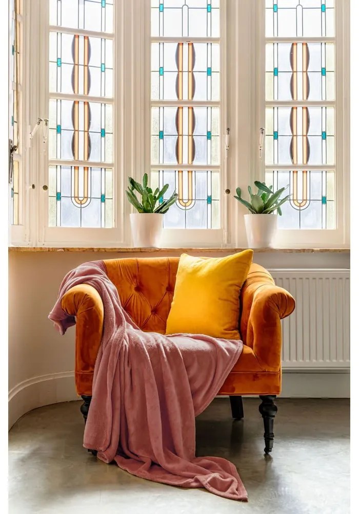 Téglavörös mikroplüss ágytakaró 220x240 cm Plaid – Tiseco Home Studio