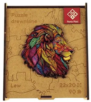 Puzzle, fa, A4, 90 darabos, PANTA PLAST Mosaic Lion (INP422000404)