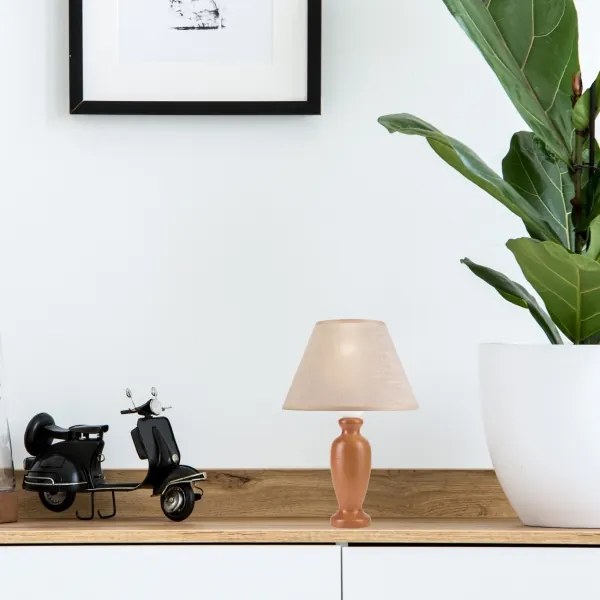 Asztali lámpa AMFORA 1xE27/60W/230V barna/bükkfa