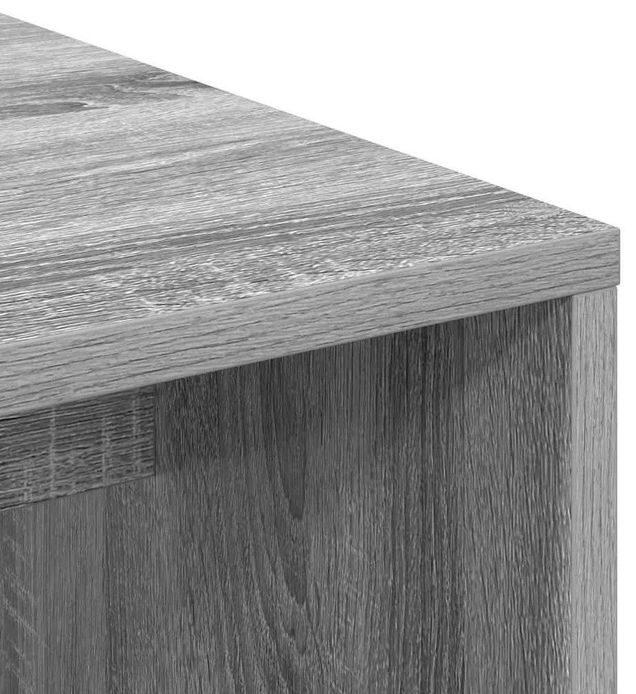 Asztal polcokkal Szürke sonoma 102 x 50 x 124 cm Faanyag
