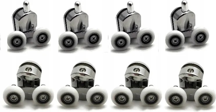 Króm 8 Görgős Zuhanykabin Készlet Króm 25mm