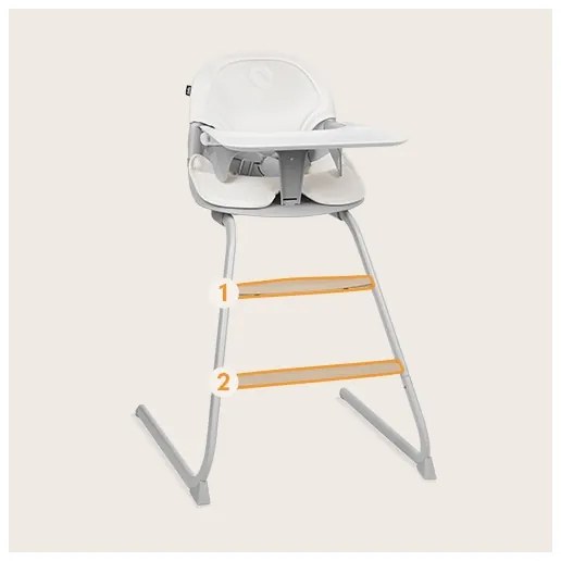 Lionelo - Gyerek étkezőszék 2 az 1-ben DALIA fehér/szürke