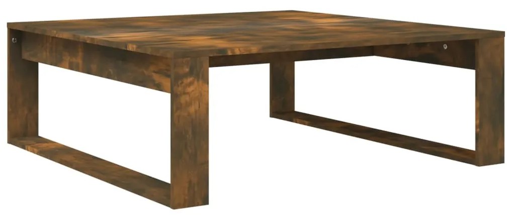 Füstös tölgy színű szerelt fa dohányzóasztal 100 x 100 x 35 cm