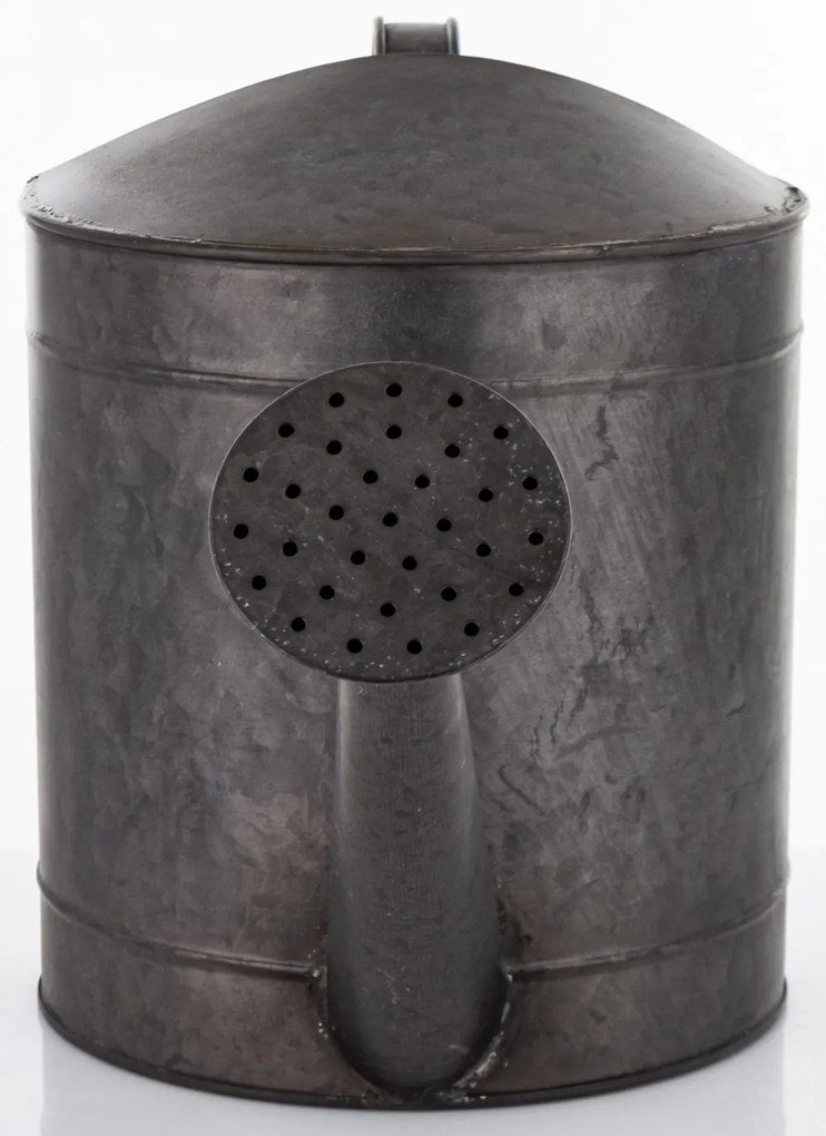 Klasszikus fekete kerek fém locsolókanna fogantyúval 22x42x17,5cm