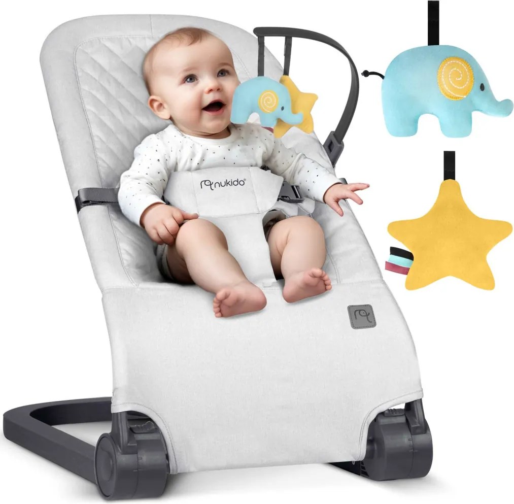 NK-52 Nukido hintaszék játékokkal – világosszürke