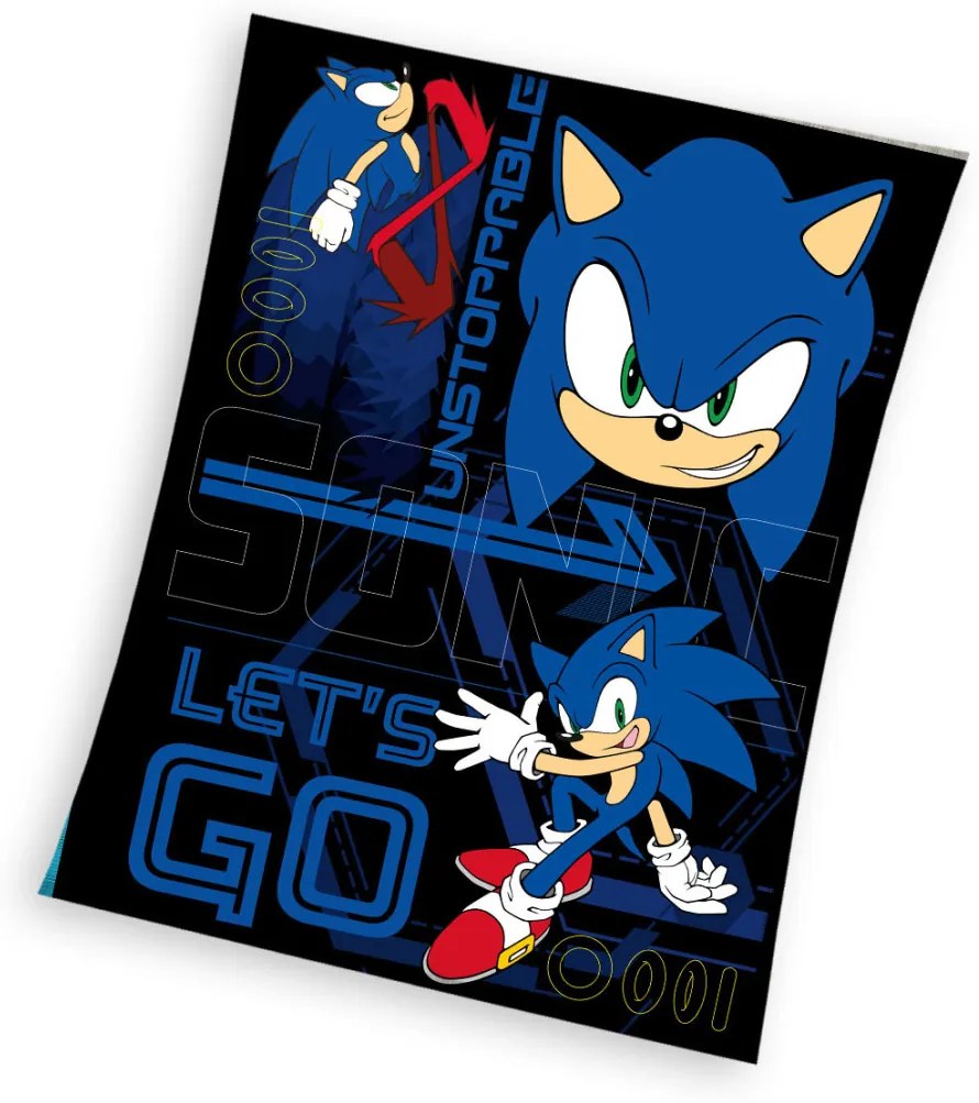 Sonic a sündisznó Unstoppable coral fleece polár takaró 130x170cm
