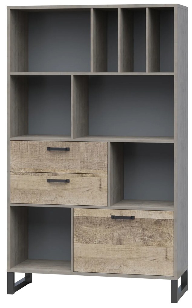 Regál Bennie1D2S (szürke + homok tölgy). 1052759
