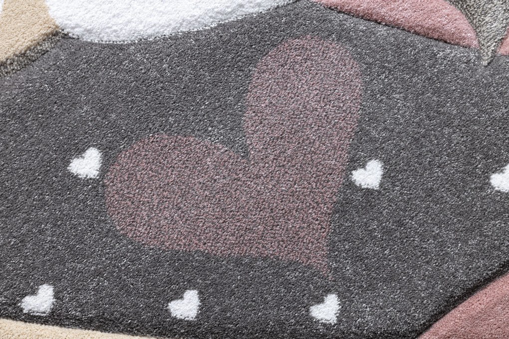 PETIT szőnyeg FLAMINGOS Flamingók szív szürke