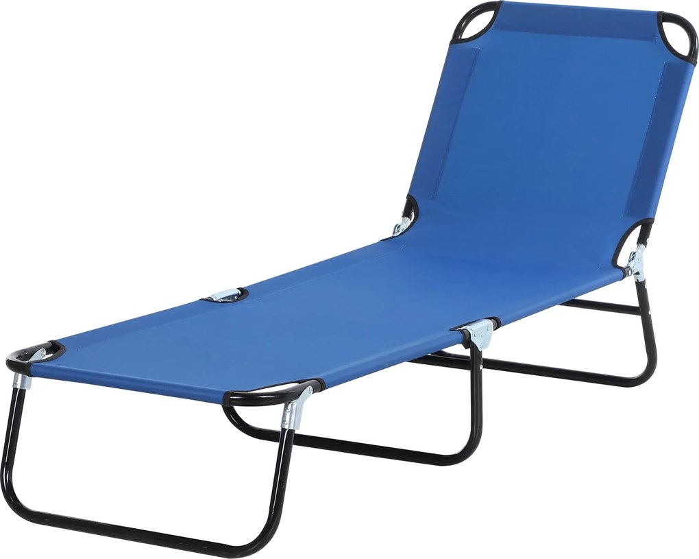 Outsunny Összecsukható Reclining Napágy 5 Állítható Pozícióval Kerthez, Kültéri Medencéhez, Teraszon, Kempinghez, Terhelhetőség 120 kg, 188x56x28 cm,