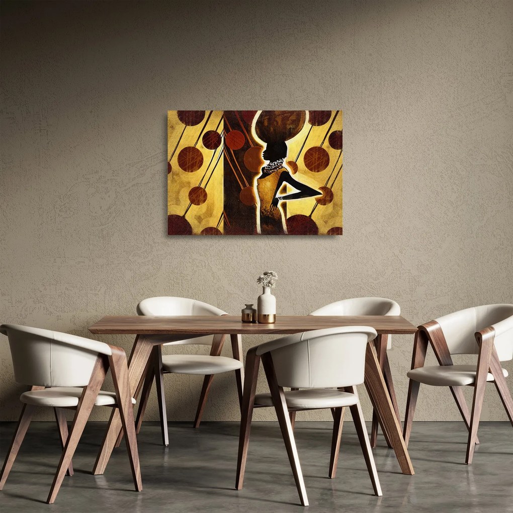 Egy ősi művészeti festmény képe (üvegen) (70x50 cm)