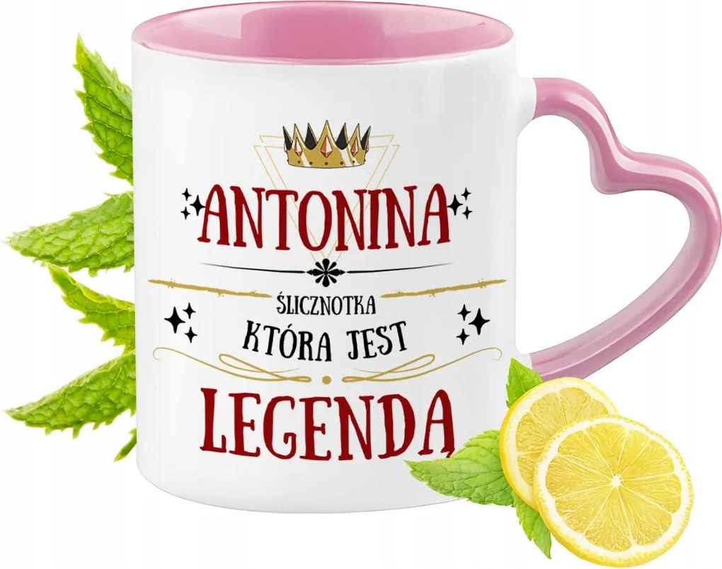 Antonina bögre Rózsaszín, szív alakú füllel Kávé ajándék