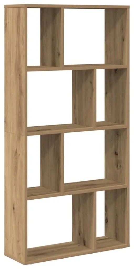 kézműves tölgy színű szerelt fa könyvespolc 60 x 20 x 120 cm