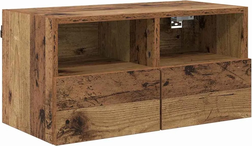 vidaXL TV Fali Szekrény Öreg fa 60 x 30 x 30 cm Faanyag