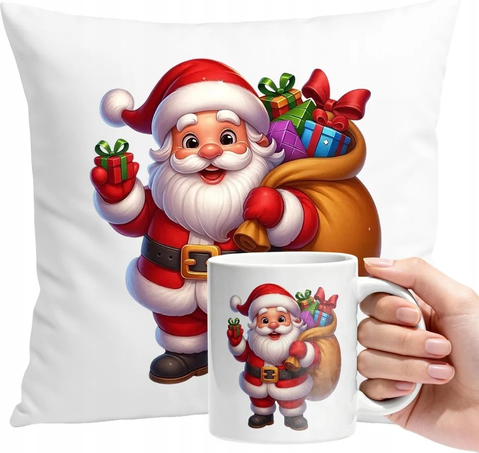 Bögre Szett Karácsonyi Párna Mikulás Születésnap+ingyenes Szöveg