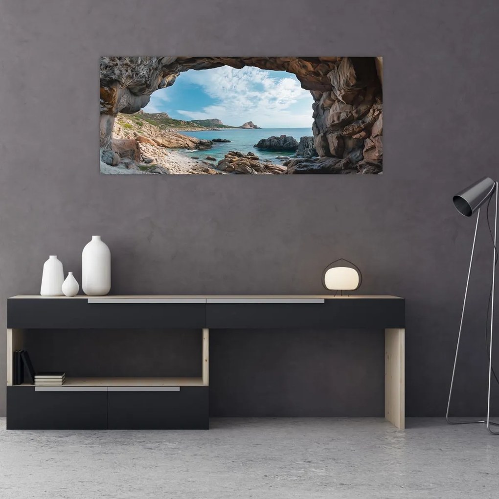 Kép - Barlang a tenger mellett (120x50 cm)