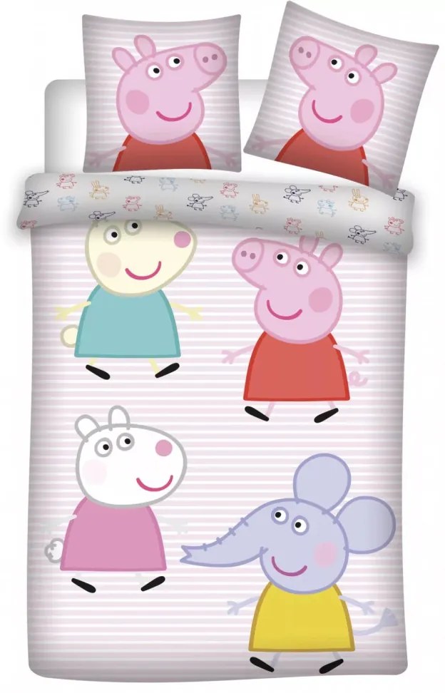 Peppa malac Little Friends Gyerek ágyneműhuzat 100x135 cm, 40x60 cm