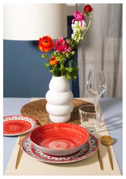 Világoskék porcelán mélytányér készlet 6 db-os ø 21 cm Tangeri blue – Villa Altachiara