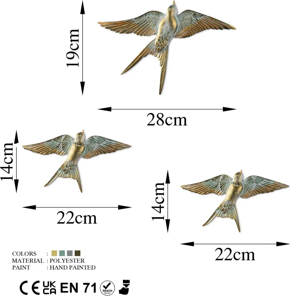 Repülő fecskék faldekoráció - 1