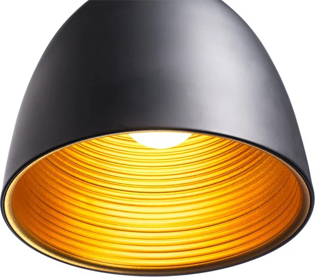 RENDL CARISSIMA 30 závěsná matná černá/zlatá 230V E27 42W
