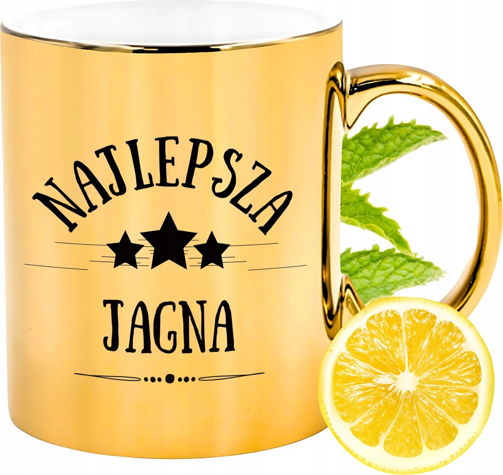 Prémium Arany Csillogó Bögre Báránynak Ajándék Nyomtatott Fotóval