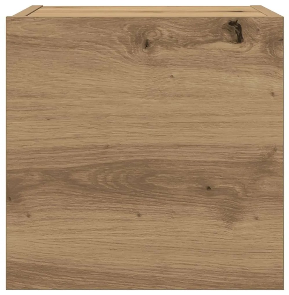 2 db kézműves tölgy falra szerelhető TV-szekrény 30,5x30x30 cm