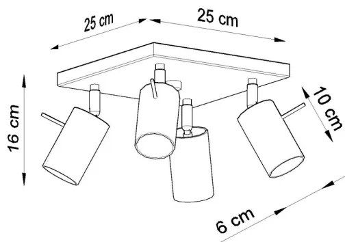 Sollux SL.0094 - Spotlámpa RING 4 4xGU10/10W/230V fekete