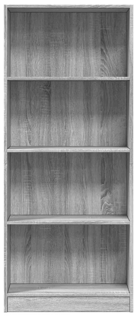 szürke sonoma színű szerelt fa könyvespolc 60 x 24 x 143 cm