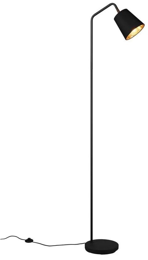 Fekete állólámpa textil búrával (magasság 148 cm) Buddy – Trio