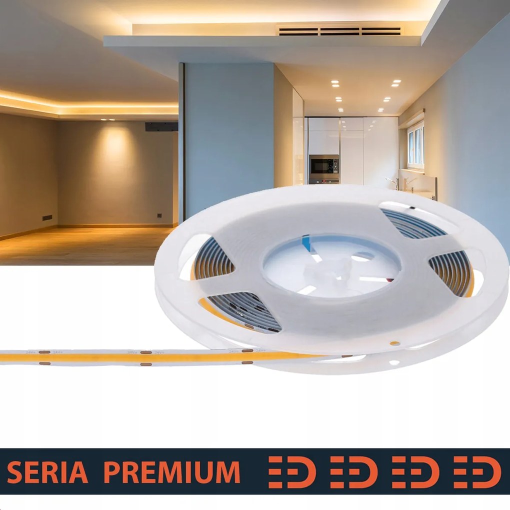 Prémium Led szalag|Meleg fehér|24V|384 LED/m|950lm/m|5m 3 év garancia