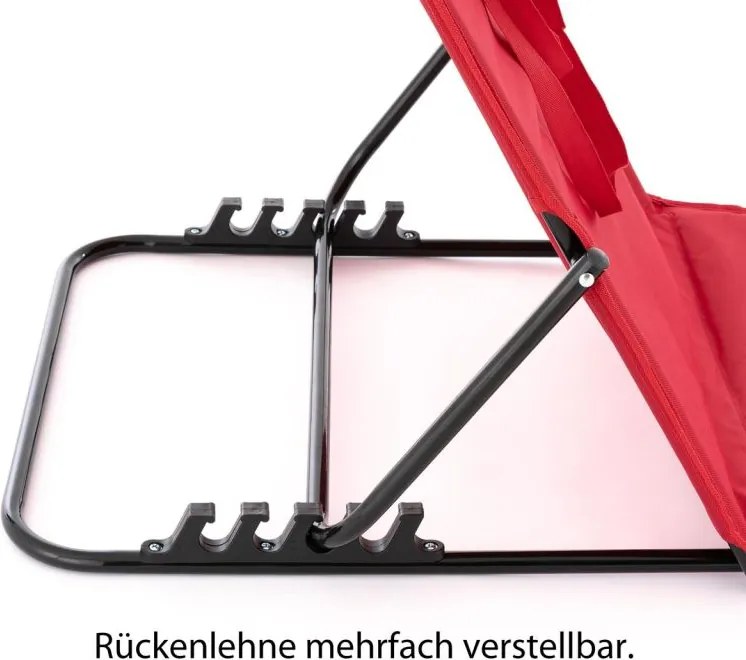 Állítható strandszőnyeg háttámlával 2 db piros